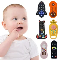 Baby Silicone Teether Toys Remote Control Shape Teether Rodent Gum Pain Relief Teething Toy Kids Sensory Educational Healthcare 1