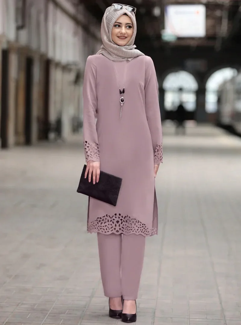 2023 Set Muslim Dress Abaya Women Elegant Caftan Marocain Abaya Dubai Kaftan Islam Robe Eid Mubarak Ramadan New Robe Dress