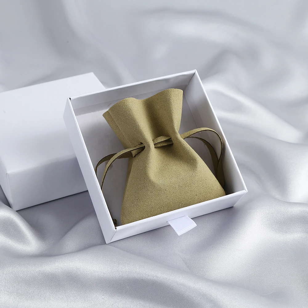 Microfiber Jewelry Drawstring Fungus Style Ring Earrings Gift Bags for Christmas Party Necklace Packaging Organizer Party Gift