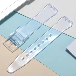 Vibrant Silicone Watchband - Soft, Durable, and Easy - to - Install Replacement Strap with Tools - 16mm (Transparent)