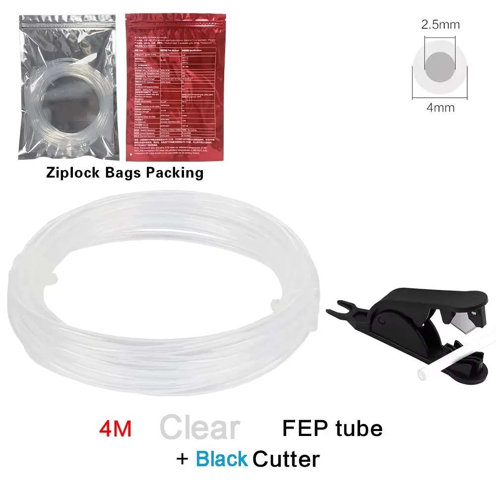 High-Performance 4-Meter PTFE 3D Printer Feeding Tube with Cutter for Bowden Extruders