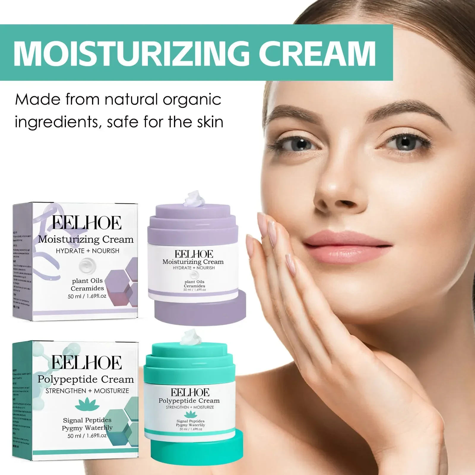

Sdatter Eelhoe Face Skin Care Set Protini Polypeptide Cream Moisturize Firming Anti-Wrinkle Eye Essence Hydration Original Eleph