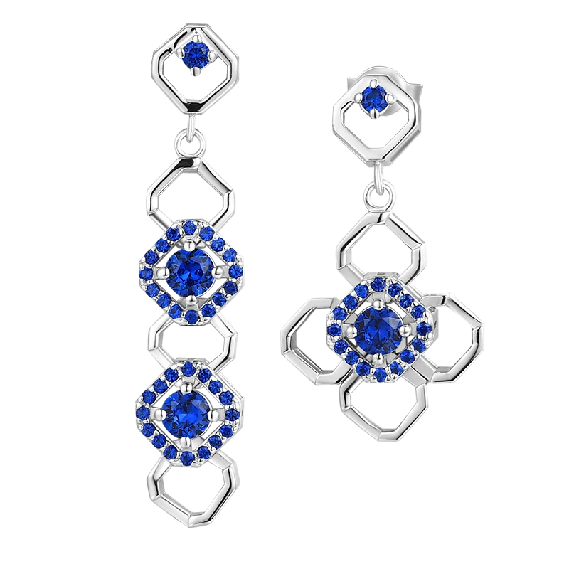 925 Sterling Sliver Fashion Jewelry With Larimar Earrings High End Fine