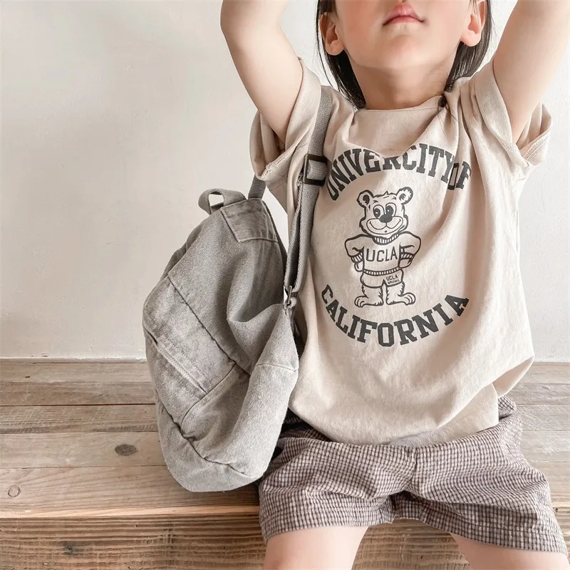 Pure Cotton Kids T-shirt Summer Clothes Short Sleeved Tops Tees Children Costume Fashion Cartoon Boys T Shirts Round Collar 3