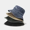 2025 Cotton Embroidered Pattern Bucket Hats Outdoor Hiking Fisherman Hat Travel Mountain Climbing Sun Cap for Men and Women 60cm 1