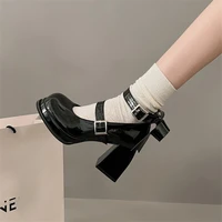Summer Women Pumps Butterfly-knot Solid Casual Shoes With Party High Heels For Female Lolita Shoes Retro Shoes size 35-39 2