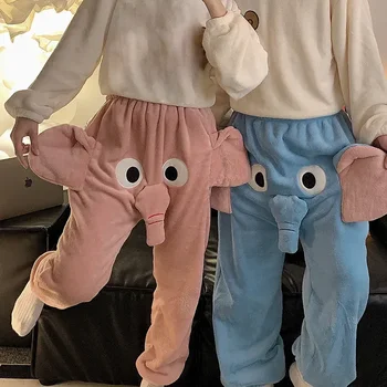 3D 귀여운 재미있는 코끼리 바지, 창의적인 바지, 여아용 루즈한 그물 연예인 덤보 커플 캐주얼 남성 파자마 바지, 독특한 선물, 겨울 신상