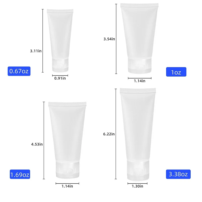 10/20pcs Empty Refillable Plastic Squeeze Tubes Cosmetic Containers Travel Bottle