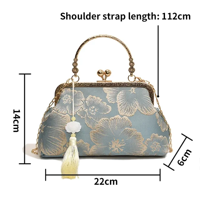 Chinese Style Embroidered Shoulder Bag Elegant Handbag Retro Small Square Bag Wedding Party Luxury Designer Women Evening Clutch 6