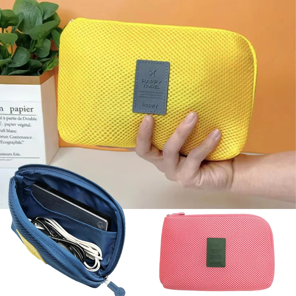 Travel Portable Data Cable Organizer Bag Headset Wire Collect Makeup Bags Zipper Storage Case Tote Charge USB Accessories Box