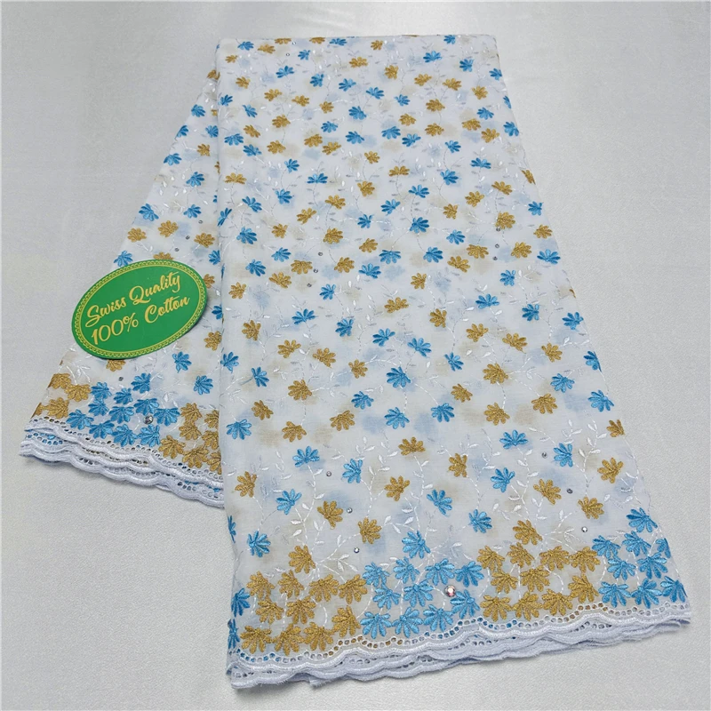 

5 ярдов, швейцарская вуаль, кружевная ткань, новейшая Тяжелая вышивка бисером, африканский 100% хлопок, Дубай Стиль, для искусственной ткани, материал 9L081601