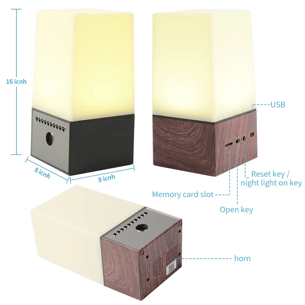 Mini kamera LED lampe tændt i dæmpet miljø