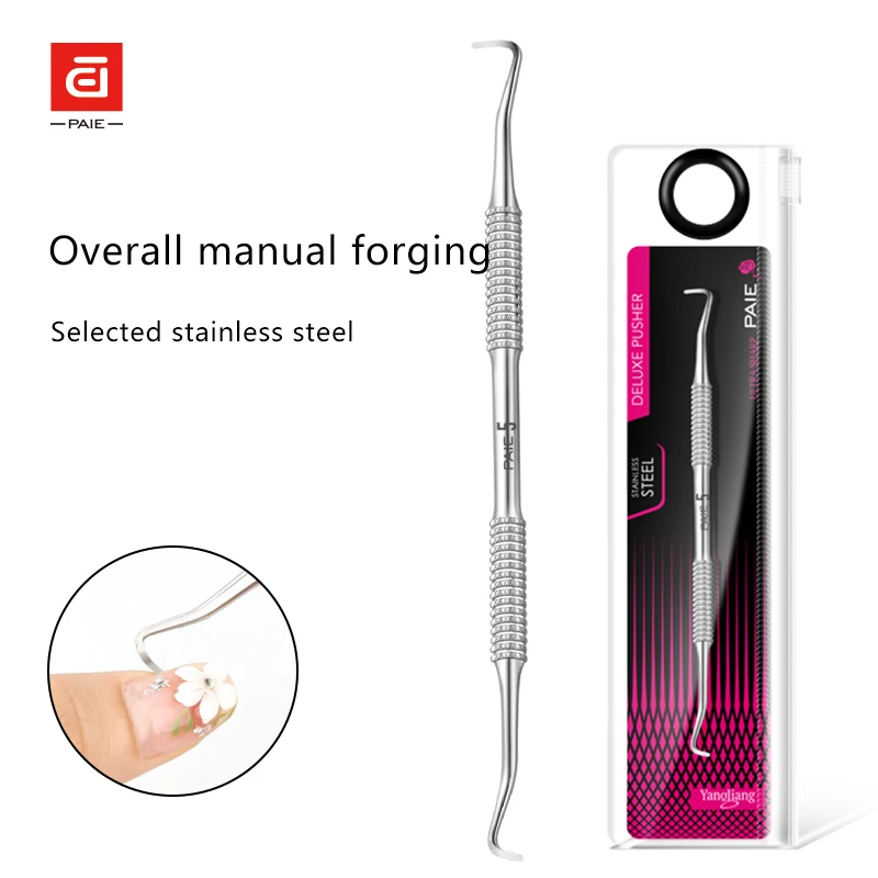 

1pcs Double-ended Stainless Steel Cuticle Pusher Dead Skin Push Remover For Pedicure Manicure Nail Art Cleaner Care Tool