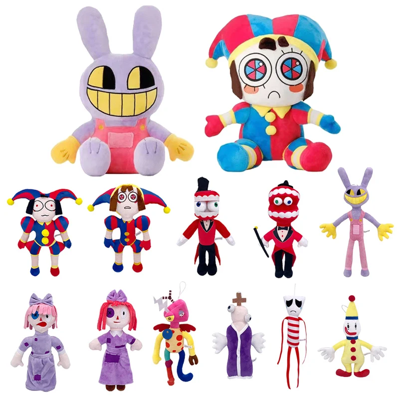 

The Amazing Digital Circus Jax Pomni Anime Plush Doll zooble Kaufmo Gangle Ragatha Caine Kinger Cartoon Clown Soft Stuffed Gift