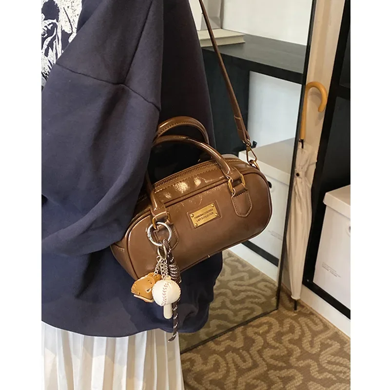 New Fashion Sling Shoulder Bag Trend PU Leather Messenger Handbags Solid Color Leisure Stylish Crossbody Bags For Women Girls