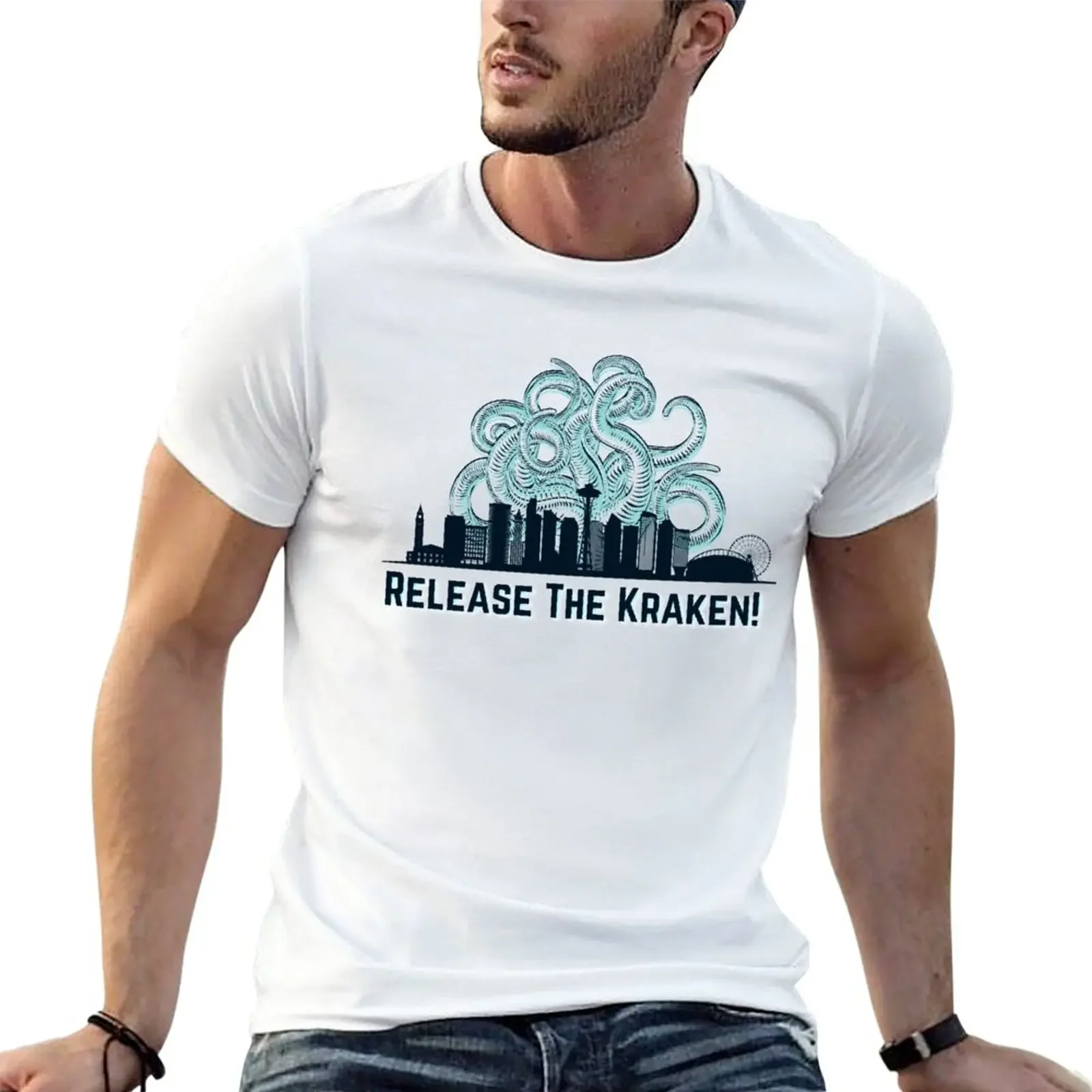Rilascia Il Kraken! Versione 2 (Colore) Seattle Kraken Design. Go Kraken! T-Shirt Ragazzi Bianchi T-Shirt Da Uomo Vintage
