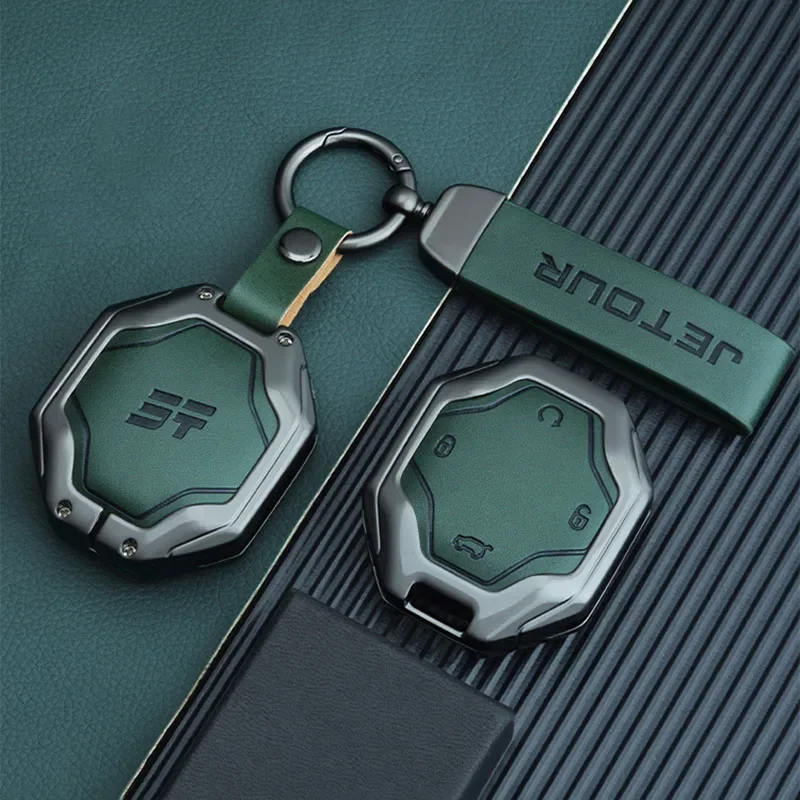 Chery Jetour Traveller Jetour T2 Turn Keychain Leather Alloy Car Keys Accessories Key Case Cover Key Case Keychain Holder
