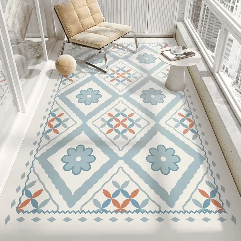 Kitchen Floor Mat Oil-proof Waterproof Easy Clean Bedroom Balcony Carpet Home Decor Large Area PVC Leather Rug Tapete De Cozinha