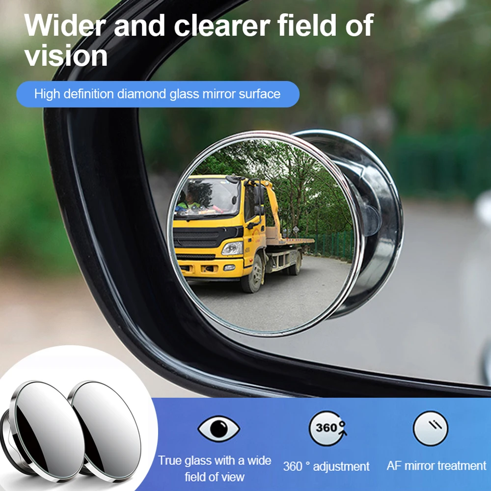 

2Pcs Car Mirror HD Mirror Blind Spot Auto Rearview Mirror 360 Degree Wide Angle Traffic Vehicle Parking Assitant Convex Mirror