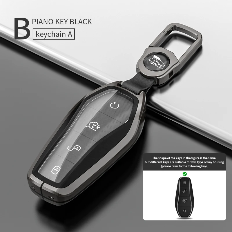 thumbnail image 1 of Funda de aleación de aluminio para llave de coche, funda protectora para llavero con control remoto inteligente para BYD Song Qin Han EV Tang DM 2018-2022, 1 of 5