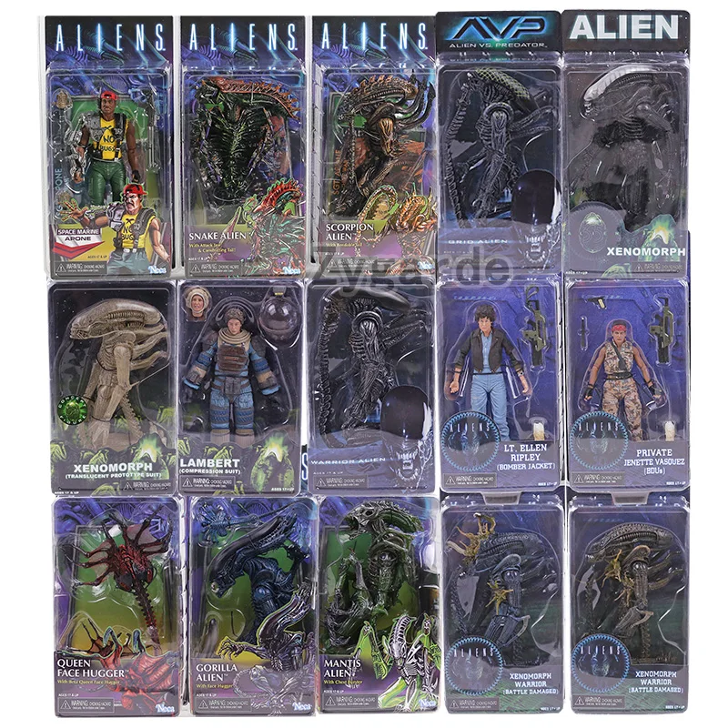 Neca Aliens Warrior Grid Xenomorph Alien Hellripley Cameron (Ricco Aw Collection Action Figure Modello In Pvc Figurals