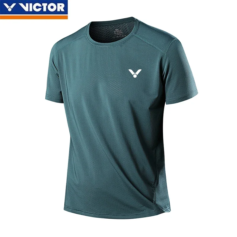 Victor New Men's and Women's Same Badminton Jersey Ice Silk Breathable Loose Round Neck Short-sleeved T-shirt