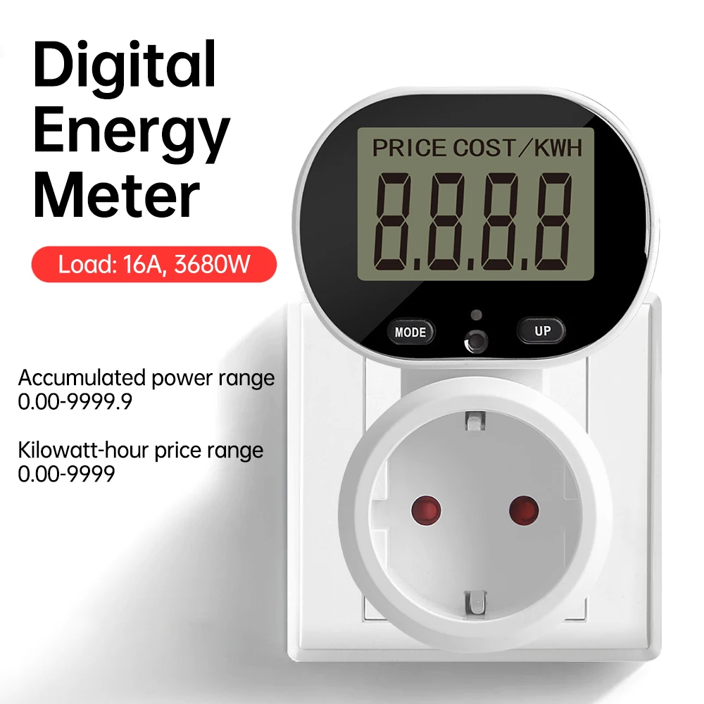 

Power Meter Digital Wattmeter 220V Socket Digital Display Electric Energy Meter Voltage Relay Intelligent Billing Socket