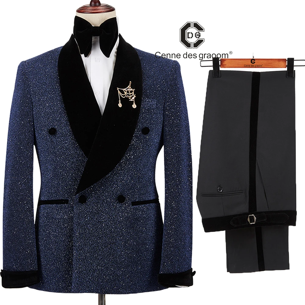 Latest Design British Style Printing Men's Suit Casual Single-Breasted Boutique Wedding Prom Tuxedo Groom Dress