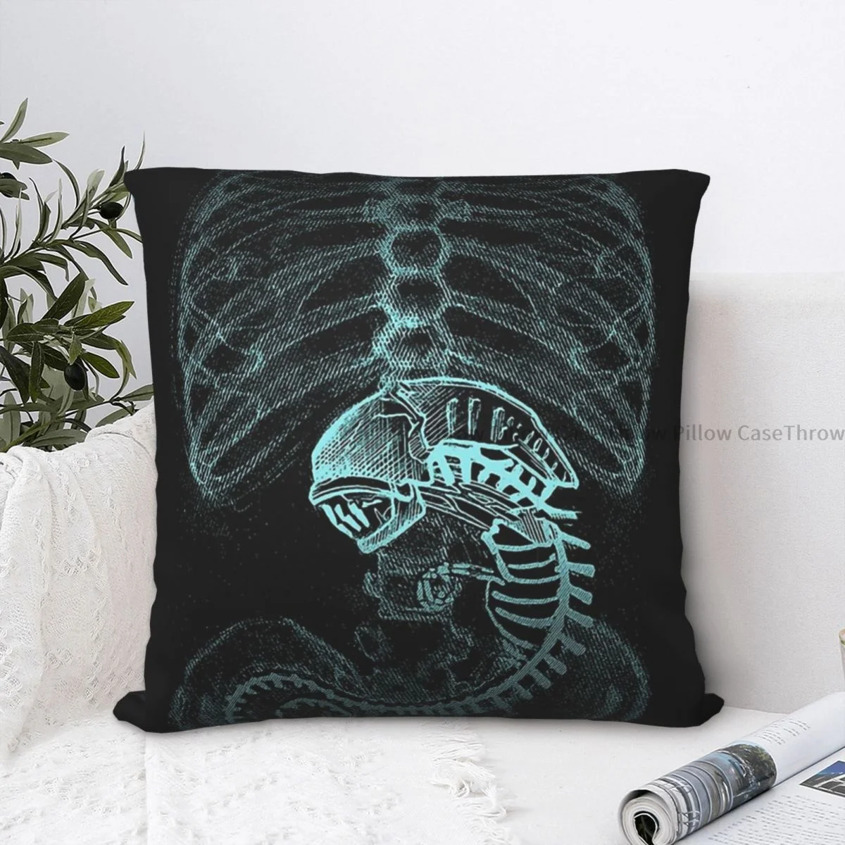 

Alien Radiography X-Ray Hug Pillowcase Backpack Cojines Livingroom DIY Printed Office Coussin Covers Decorative