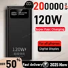 120W High Capacity Power Bank 200000mAh Super Fast Charger Portable Battery With Digital Display Powerbank For iPhone Samsung 1