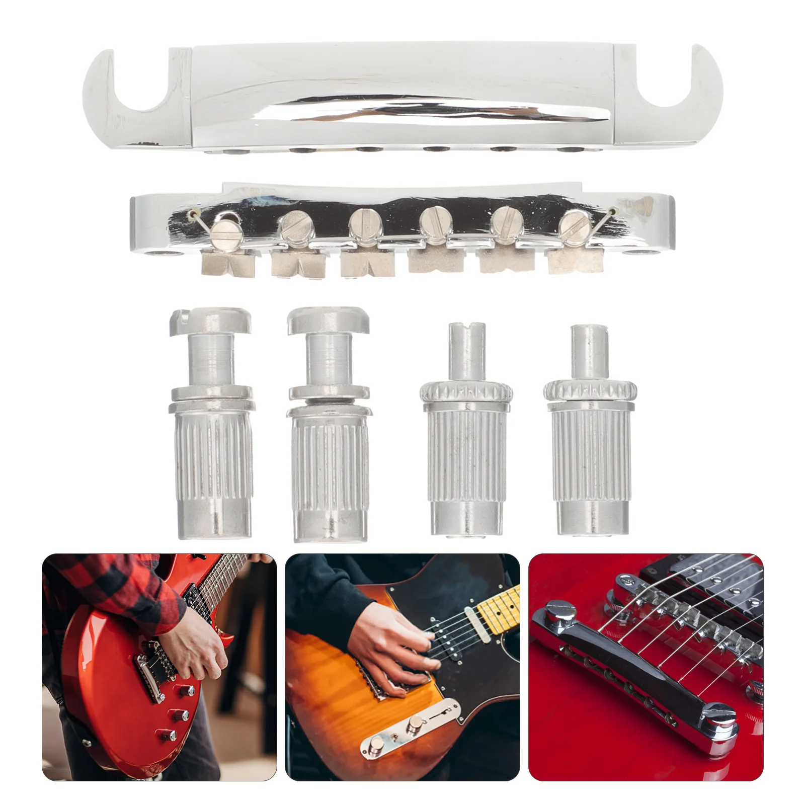 

Guitars Bridge Tailpiece Part Replace Durable Metal Saddle Roller for Electric Replacement