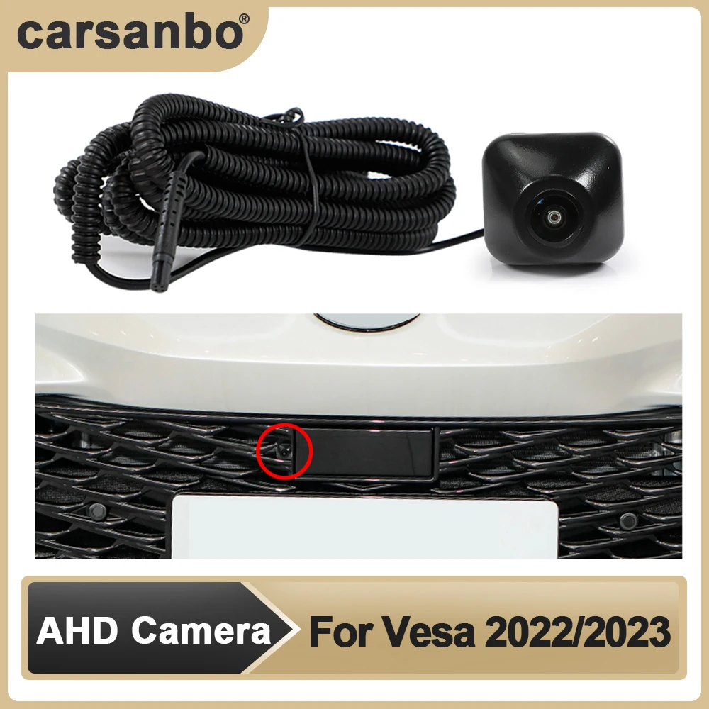 

Автомобильная камера Carsanbo, AHD, передний вид, OEM, HD, ночное видение, рыбий глаз, 150 °, хромированная камера для Vesa 2022/2023, система мониторинга парковки