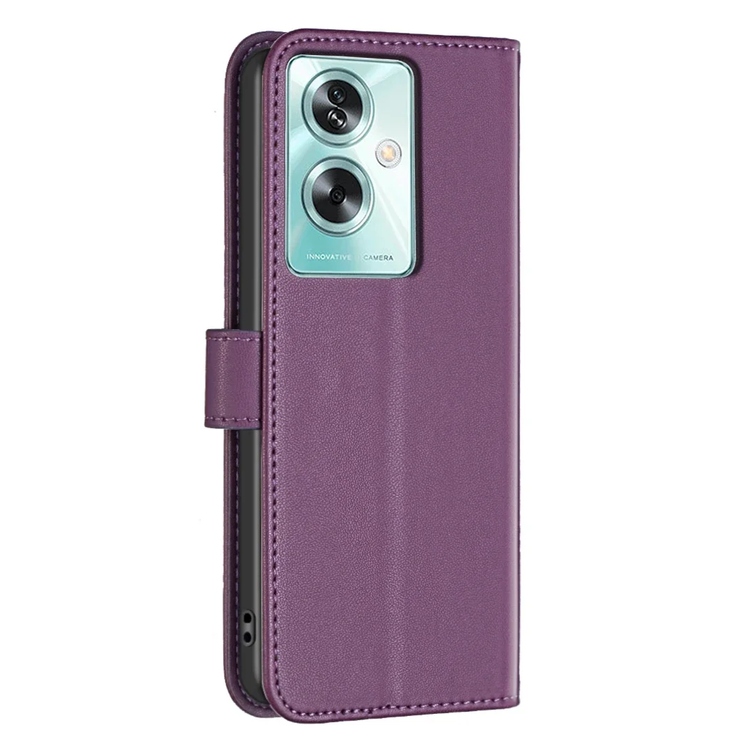 Leather Flip Wallet Case with Magnetic Buckle