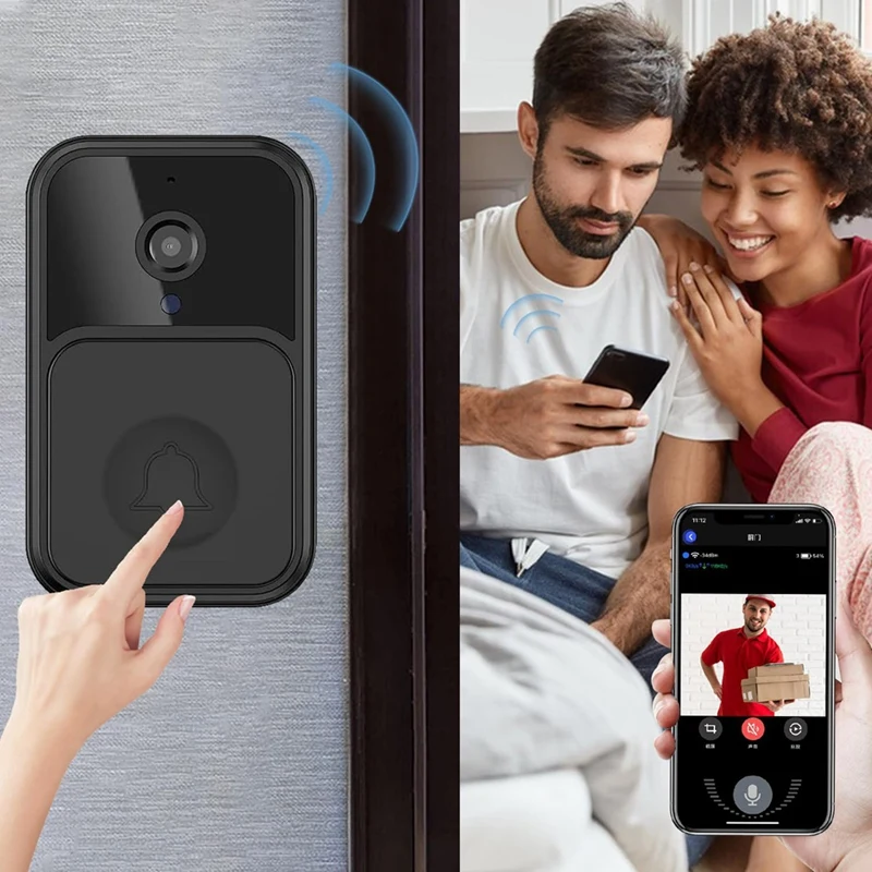 The Newsmart Wireless Remote Video Doorbell, Camera Wireless Intercom Doorbell, HD Night Vision Wifi Tuya Security Doorbell