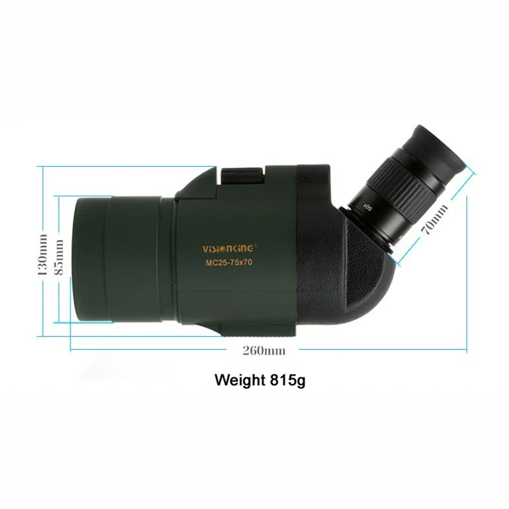 Visionking 25-75x70 Telescope Spotting Scope Monoculars Long Reach Powerful Shooting Target Bak4 Waterproof With Tripod Camping