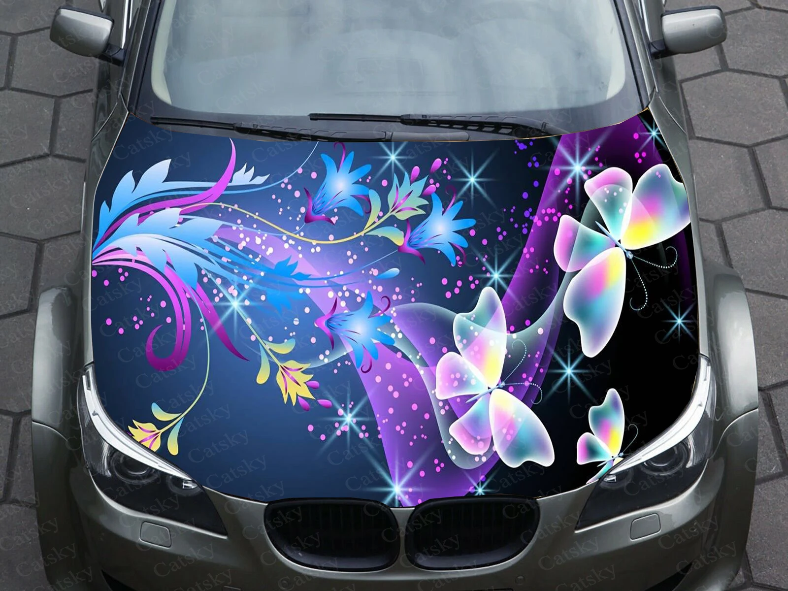 Floral Elegance: 66.9 Pink Flower Vine Pattern Car Stickers For Body & Hood From Car Stickers - Price 57.9