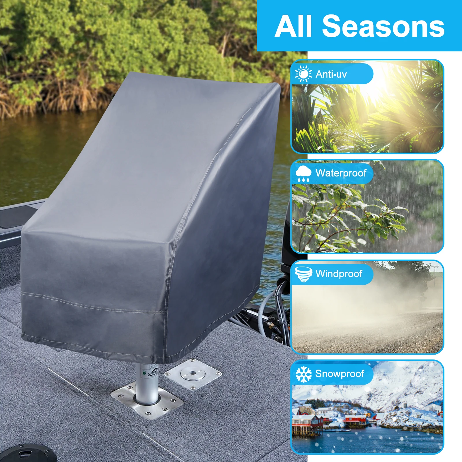 Chair Seat Cover Boat Seat Cover Waterproof Oxford Cloth Boat Seat Protective Covers Heavy-Duty Pontoon Chair Protective Covers Foldable Pontoon
