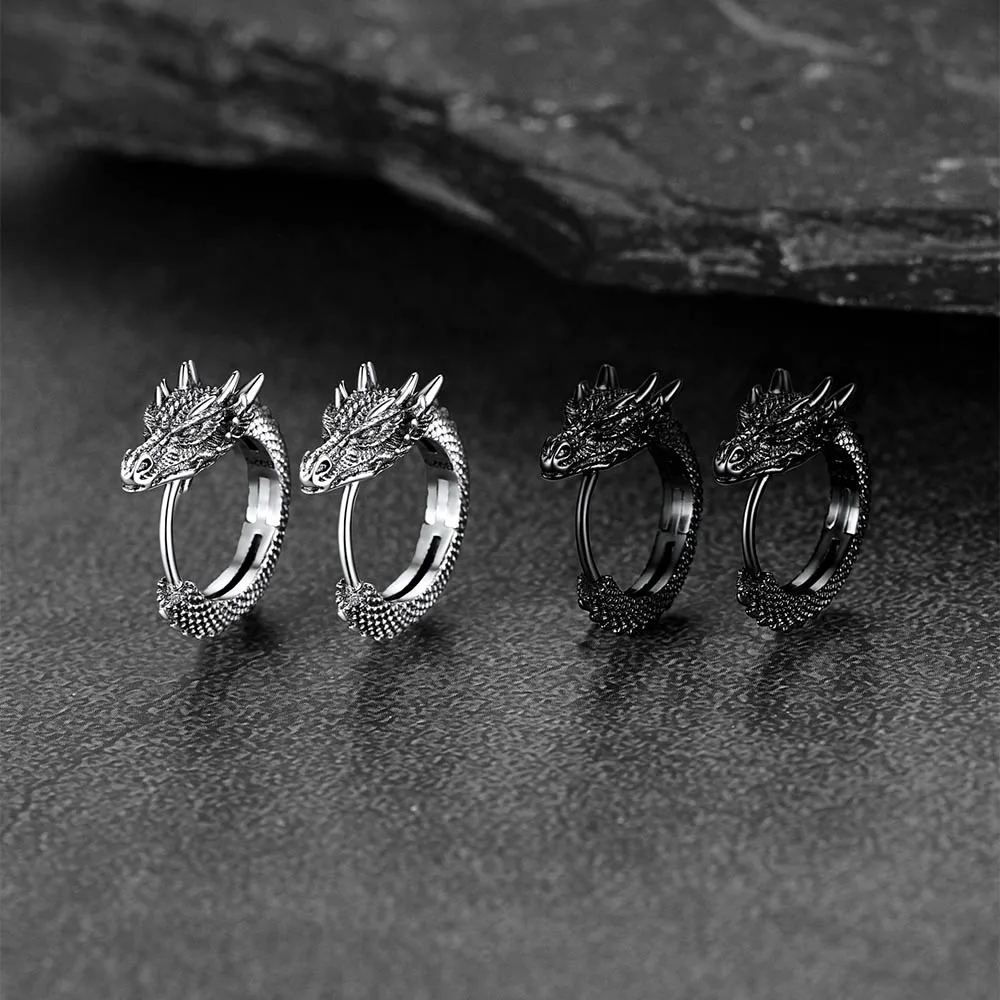 Orecchini a cerchio da uomo, in argento sterling 925, punk huggie Orecchini a cerchio da uomo, in argento sterling 925, punk huggie