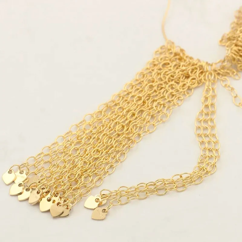 14K Vergoldete Verlängerungskette Liebesherz 6,7CM Kettenhalskette Goldschmuck Minimalistische Vergoldete Kette DIY Schmuck – Detail 10