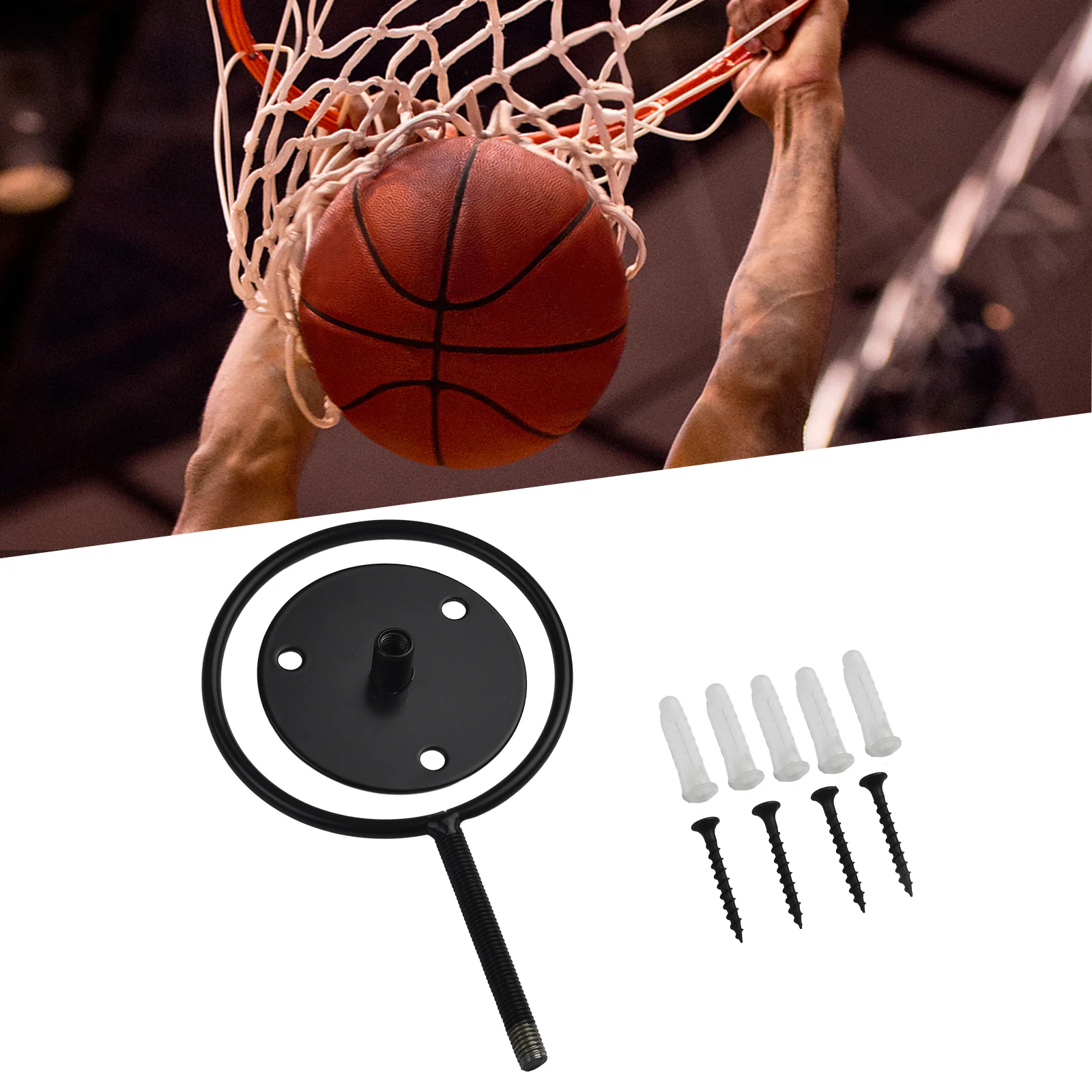 Basketball Ball Holder 12.5cm/4.9in Diameter 24cm/9.4inch Length Black Multifunctional For Football Rugby Ball