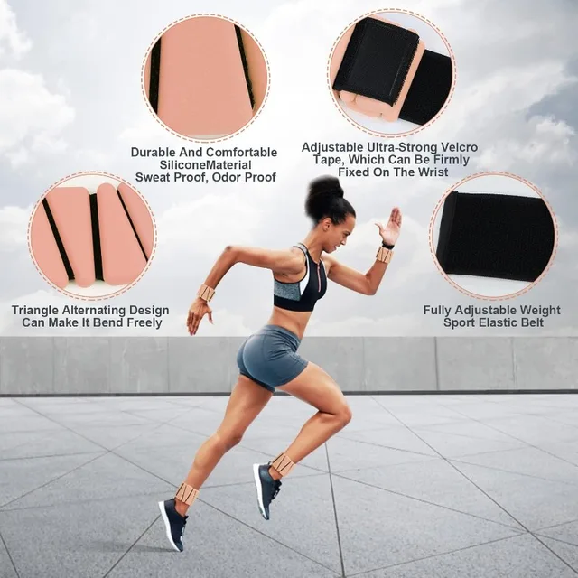 Yoga Fitness Exercise Wrist Weights Bracelet Triangle Silicone Adjustable Ankle Strap Protector Jogging Load bearing Wristbands 5