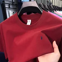T-shirt à manches courtes haut de gamme 100% coton, marque de créateur, broderie poney, col rond, mode décontractée, vêtements de golf pour hommes 5