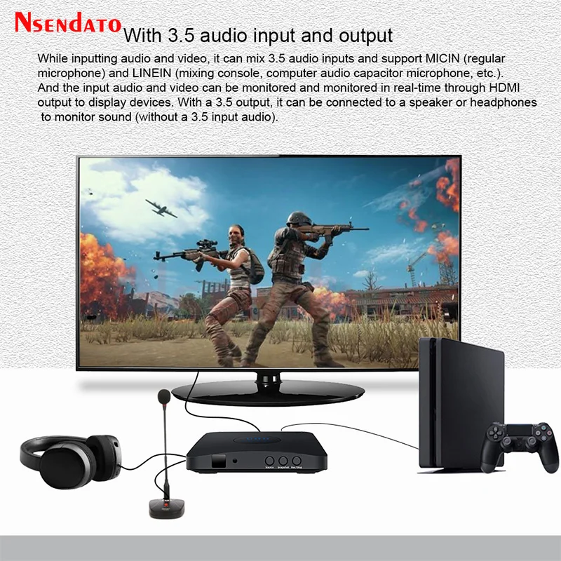 1080p HDMI Video Capture Card Recorder Box Device StandAlone Camera HDMI VGA YPbPr Analog VHS RCA Video Capture Card For PS4 TV