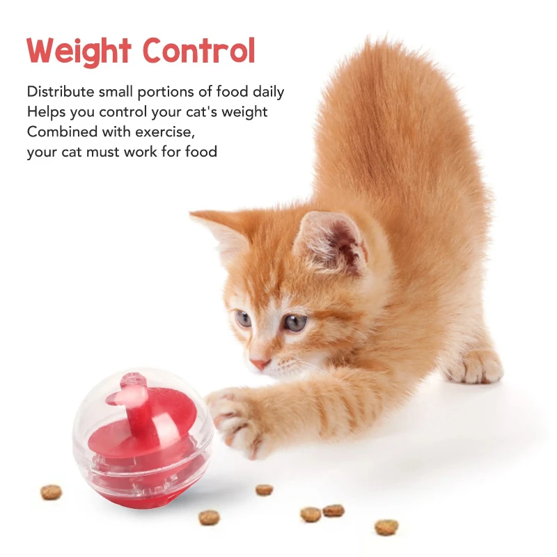 Palla erogatrice per cibo per gatti Palla erogatrice per dolcetti per gatti Palla puzzle interattiva resistente ai morsi per animali domestici con alimentatore lento per gattino - immagine 2