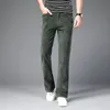 2023 Men's Autumn Spring Corduroy Boot Cut Pants Male Mid Waist Business Casual Flares Trousers 27-38 3