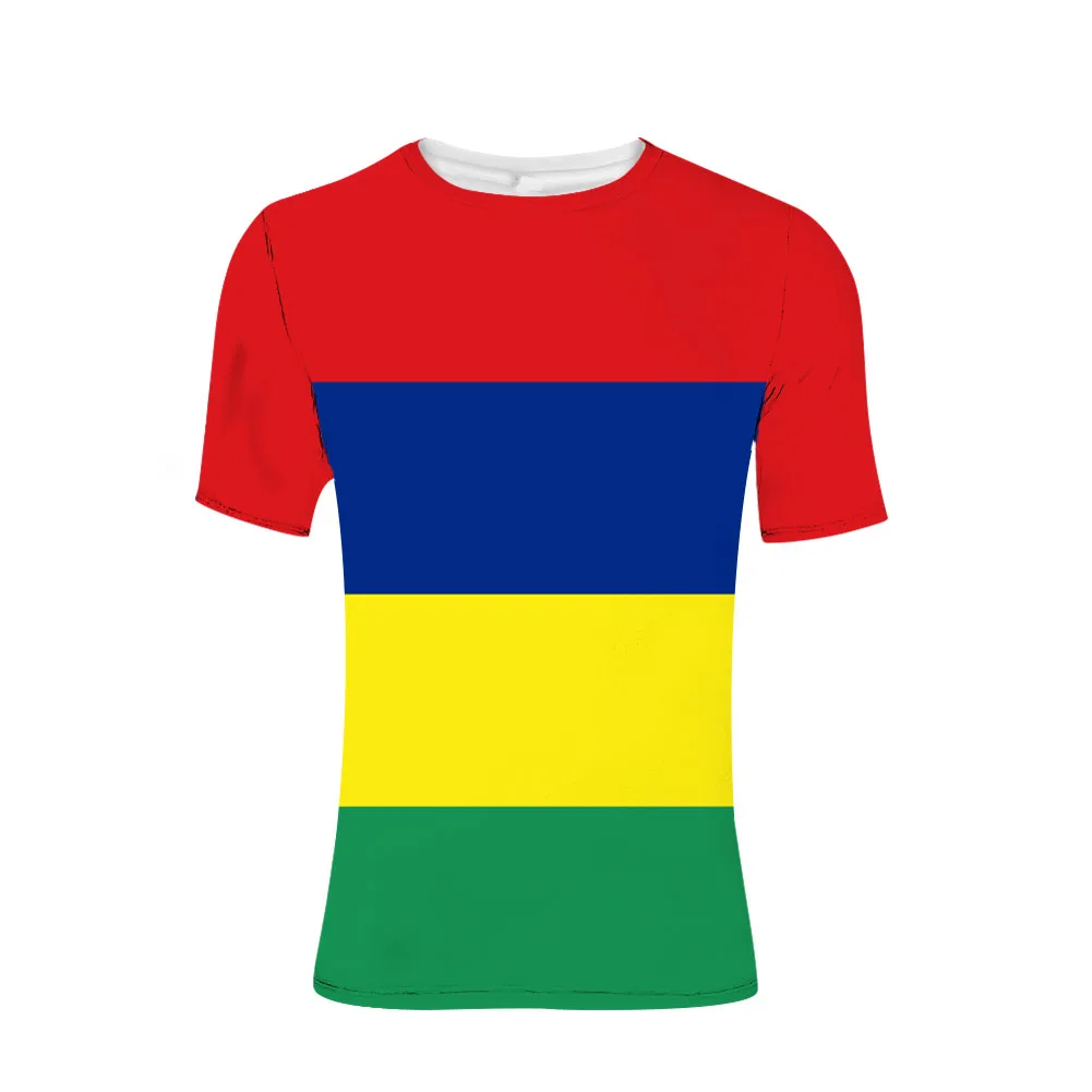 Mauritius Youth Diy Free Custom Made Name Number T Shirt Nation Flag Mu Mauritius French Country Print Photo Logo Clothes
