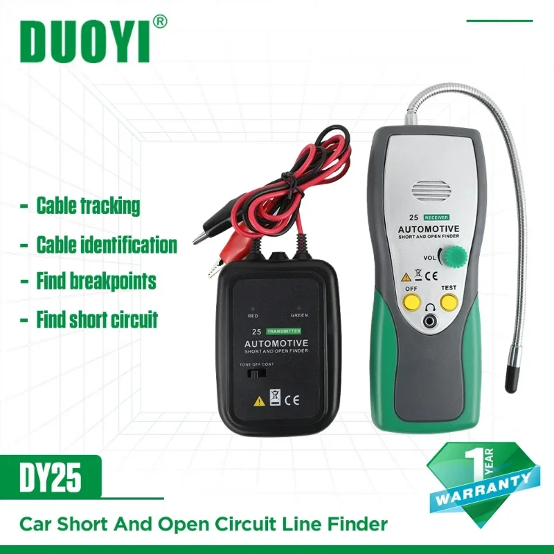 

DUOYI DY25 Automotive Cable Wire Tracker Short Open Circuit Finder Tester Vehicle Following & Locating Repair Detector 42V DC