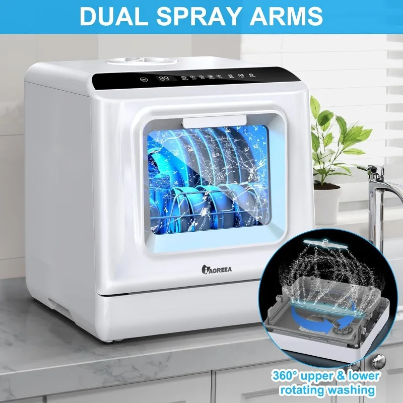 IAGREEA Portable Countertop Dishwasher, No Hookup Needed, Compact Dishwasher  With 5-Liter Built-in Water Tank,5 Programs - AliExpress
