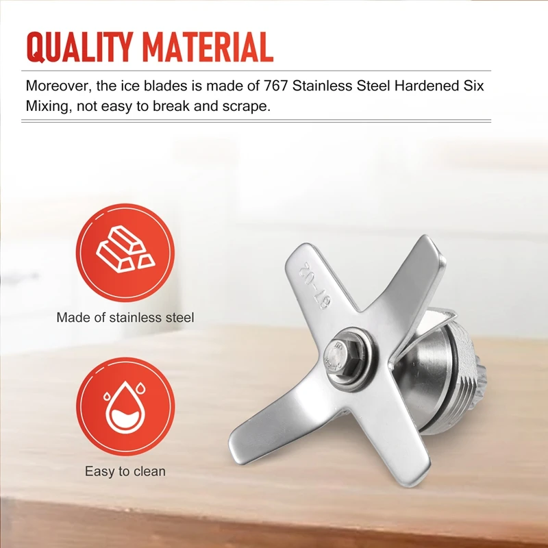 767 Stainless Steel Hardened Six Mixing And Cutting For TWK Jtc 767 Blades Knife For Vitamix Juicer Blender Part