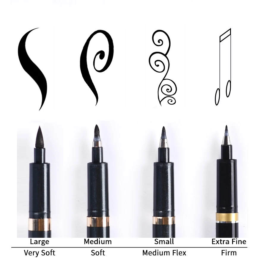Eco-Friendly Refillable Calligraphy Brush Pen Set with Black Ink for Artistic and Everyday Use